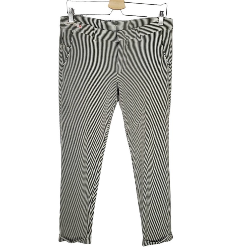 Madame Berwich Striped Rolled Up Business Casual Preppy Trouser Pants